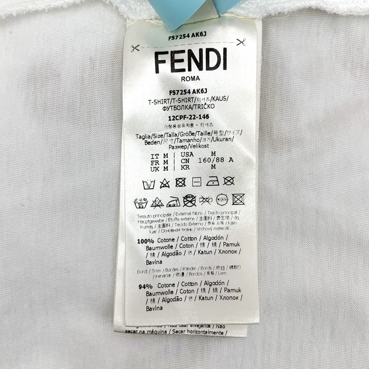 Fendi Fendi 22 Style White Logo Letter Short Sleeve T-shirt K26WX Size M / US 6-8 / IT 42-44 - 7 Thumbnail