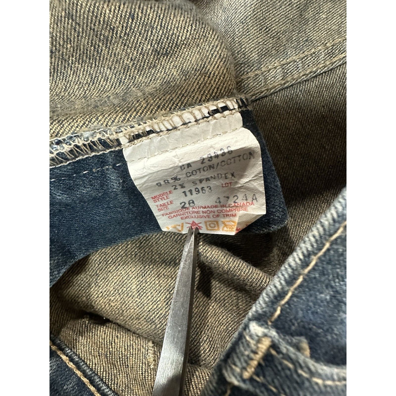 Indigo Vintage Klaxon Denim Jeans Faded Blue Indigo Size 28" / US 6 / IT 42 - 3 Thumbnail