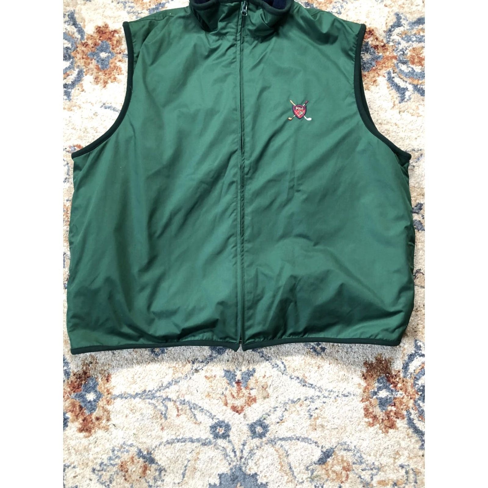 Polo Ralph Lauren VINTAGE Polo Golf Ralph Lauren Vest Mens XL Green Fleece Lined Full Zip Windbreaker Size US XL / EU 56 / 4 - 5 Thumbnail