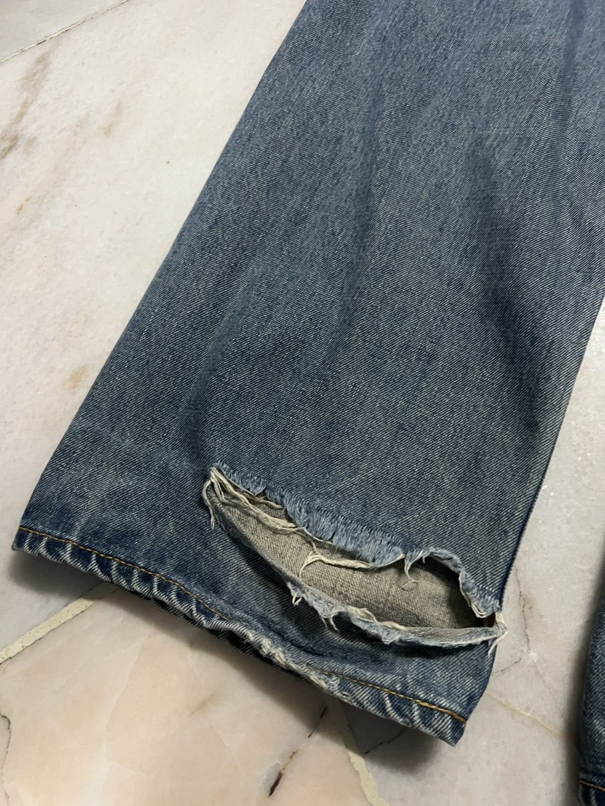 Edwin 💥Baggy💥Vintage Edwin 505 Distressed Selvedge Faded Jean Size US 32 / EU 48 - 13 Thumbnail