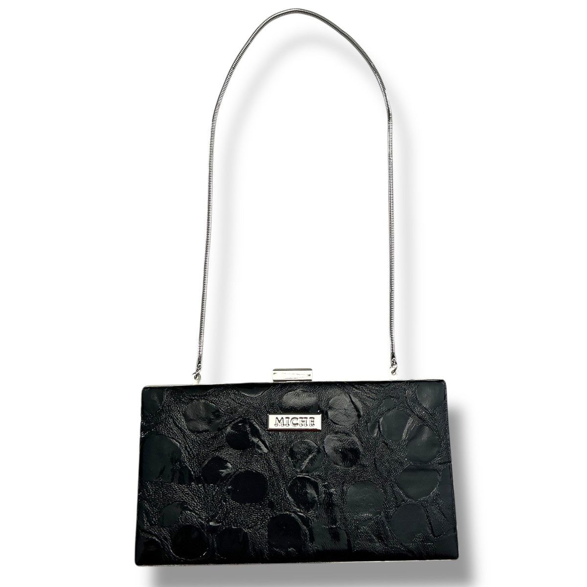 Other Miche Black Textured Clutch with Silver Chain Size ONE SIZE - 2 Thumbnail