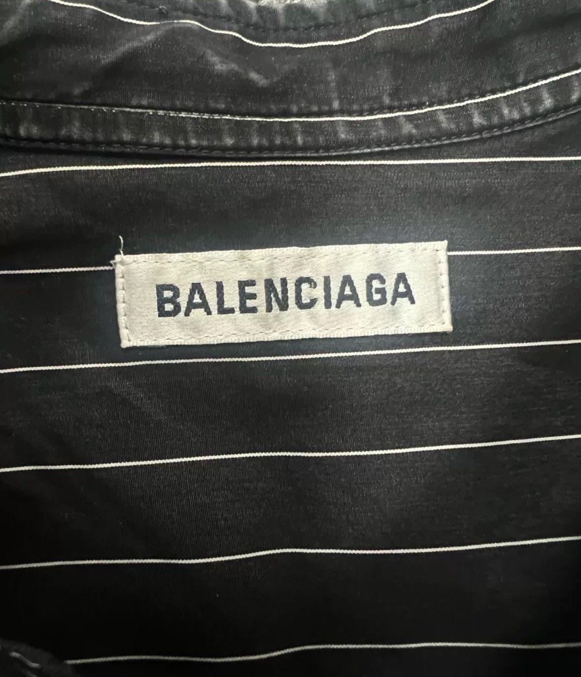 Balenciaga Balenciaga striped logo tie shirt jacket Size US M / EU 48-50 / 2 - 5 Thumbnail