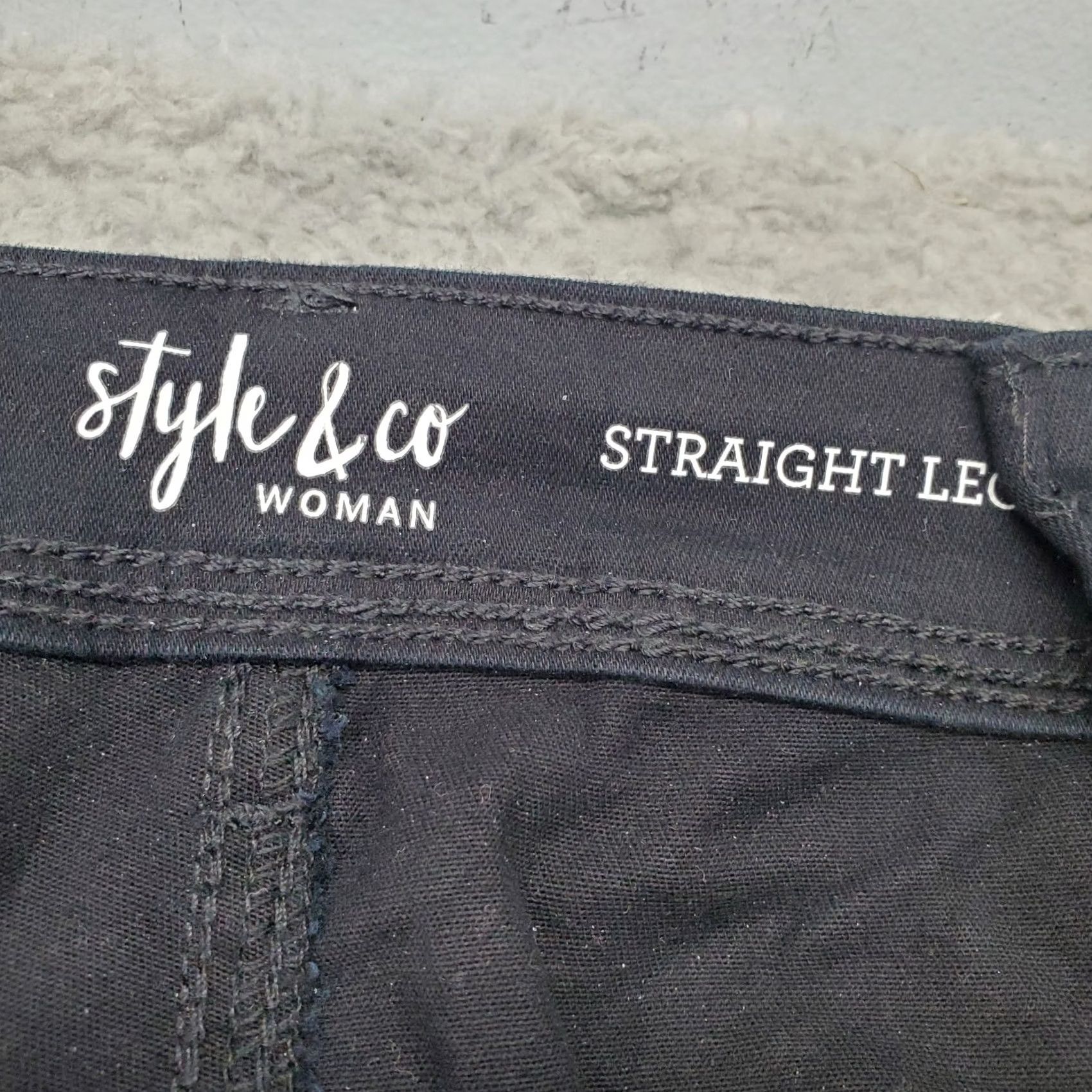 Vintage Style&co. Straight Jeans Womens 22W Black Denim Dark Wash 5-Pocket Streetwear Jeans Size 40" / US 18 - 6 Thumbnail