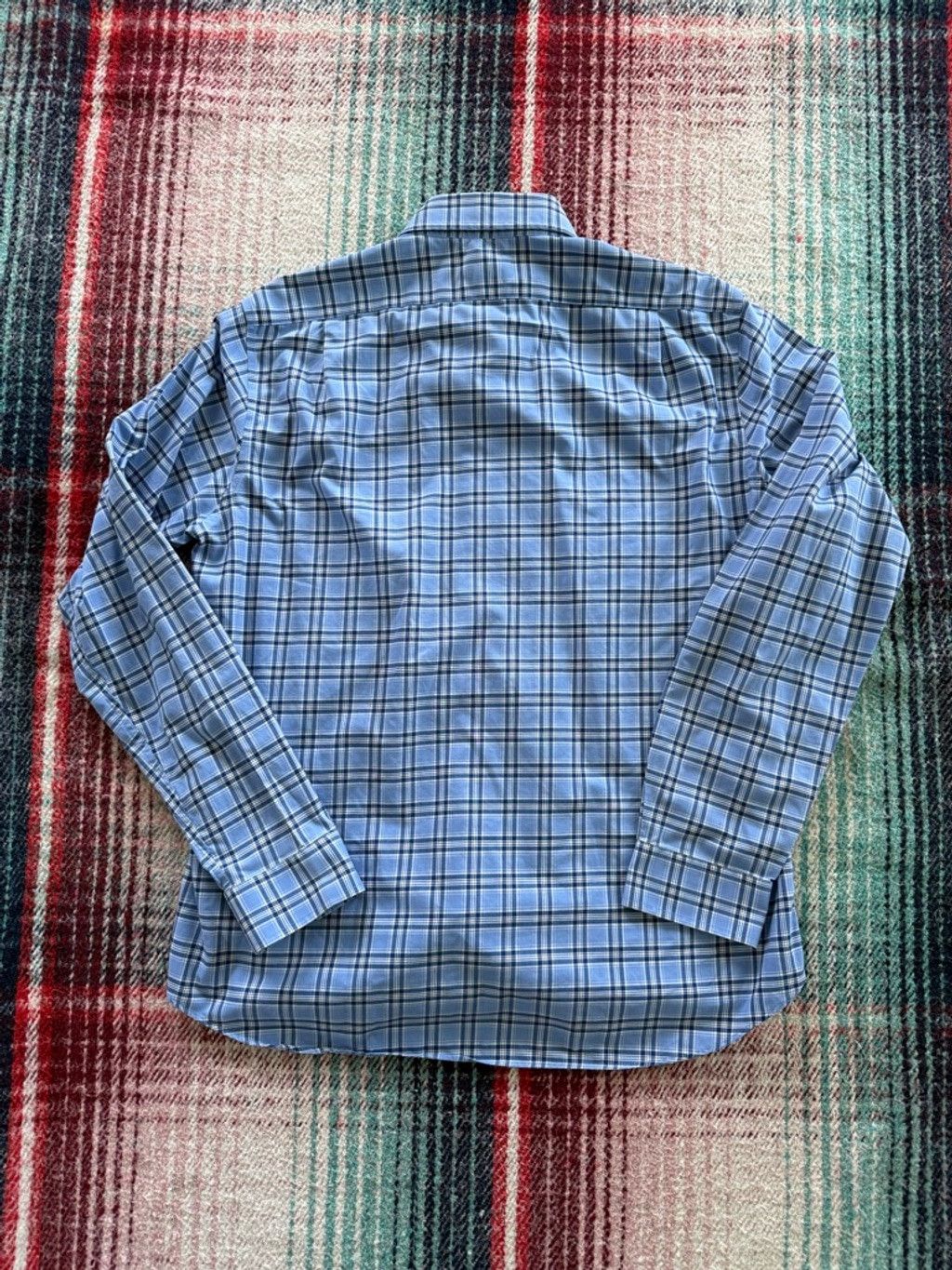 L.L. Bean Vintage L.L.Bean Blue Plaid Slim Fit Casual Shirt L Size US L / EU 52-54 / 3 - 3 Thumbnail