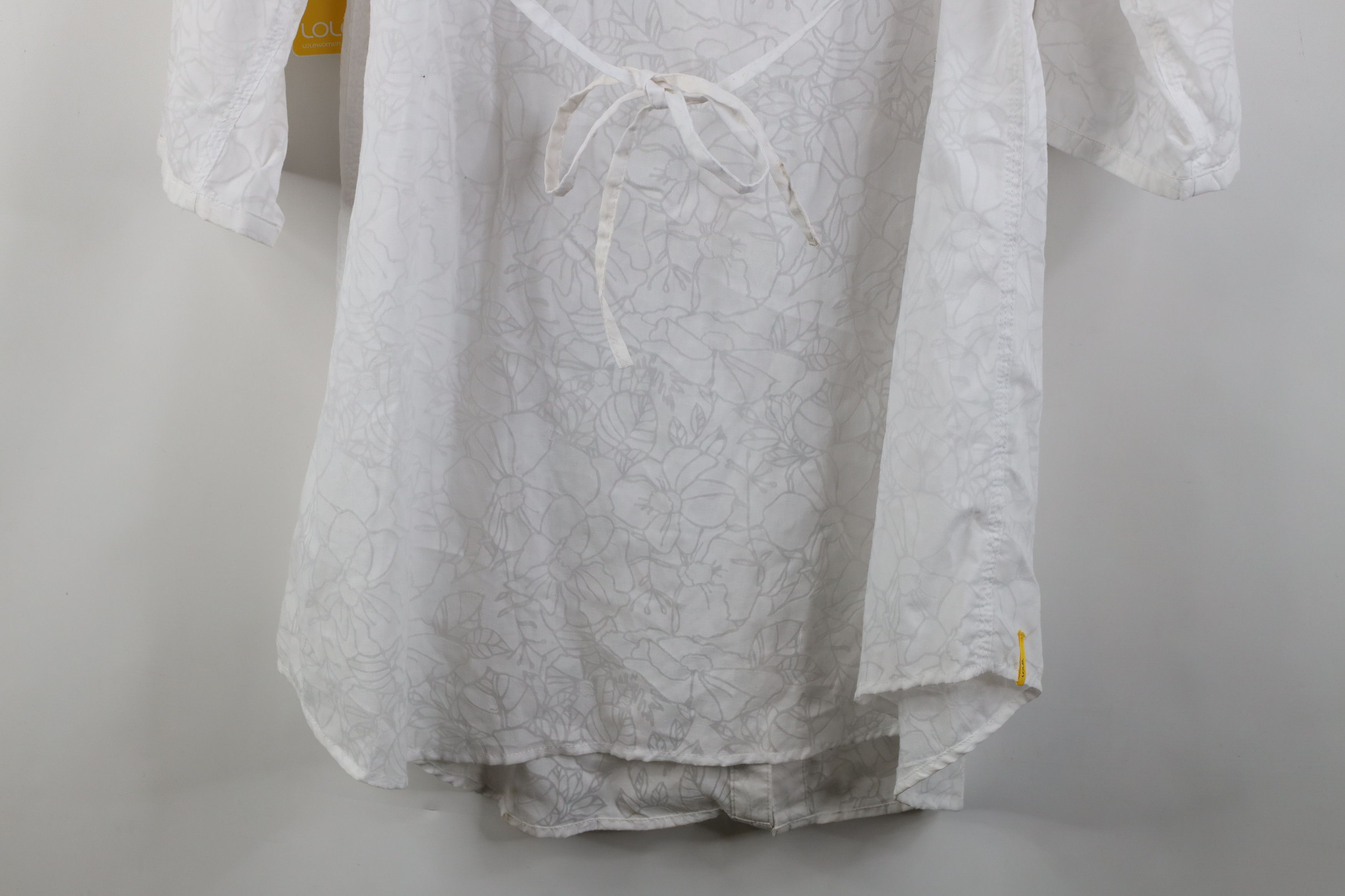 Vintage New Lole Print Flower Ruffled Dreamy Button Shirt White Size XL / US 12-14 / IT 48-50 - 16 Thumbnail