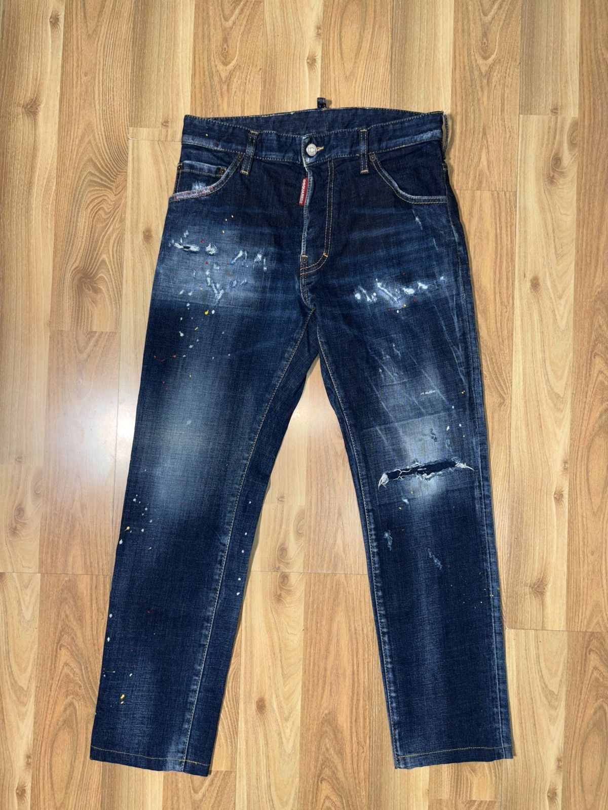 Dsquared2 Dsquared2 2021 "Cool Guy" Distressed Paint Splatter Jeans Size US 30 / EU 46 - 1 Thumbnail