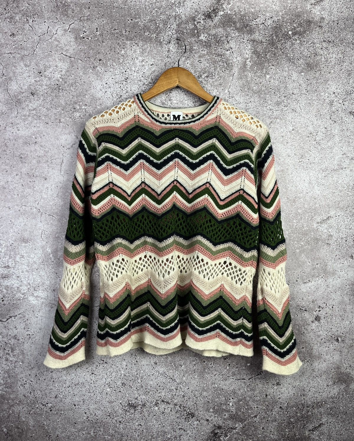 Missoni RRP 770$ Wool-Blend Crochet Crewneck Sweater Size M / US 6-8 / IT 42-44 - 1 Thumbnail