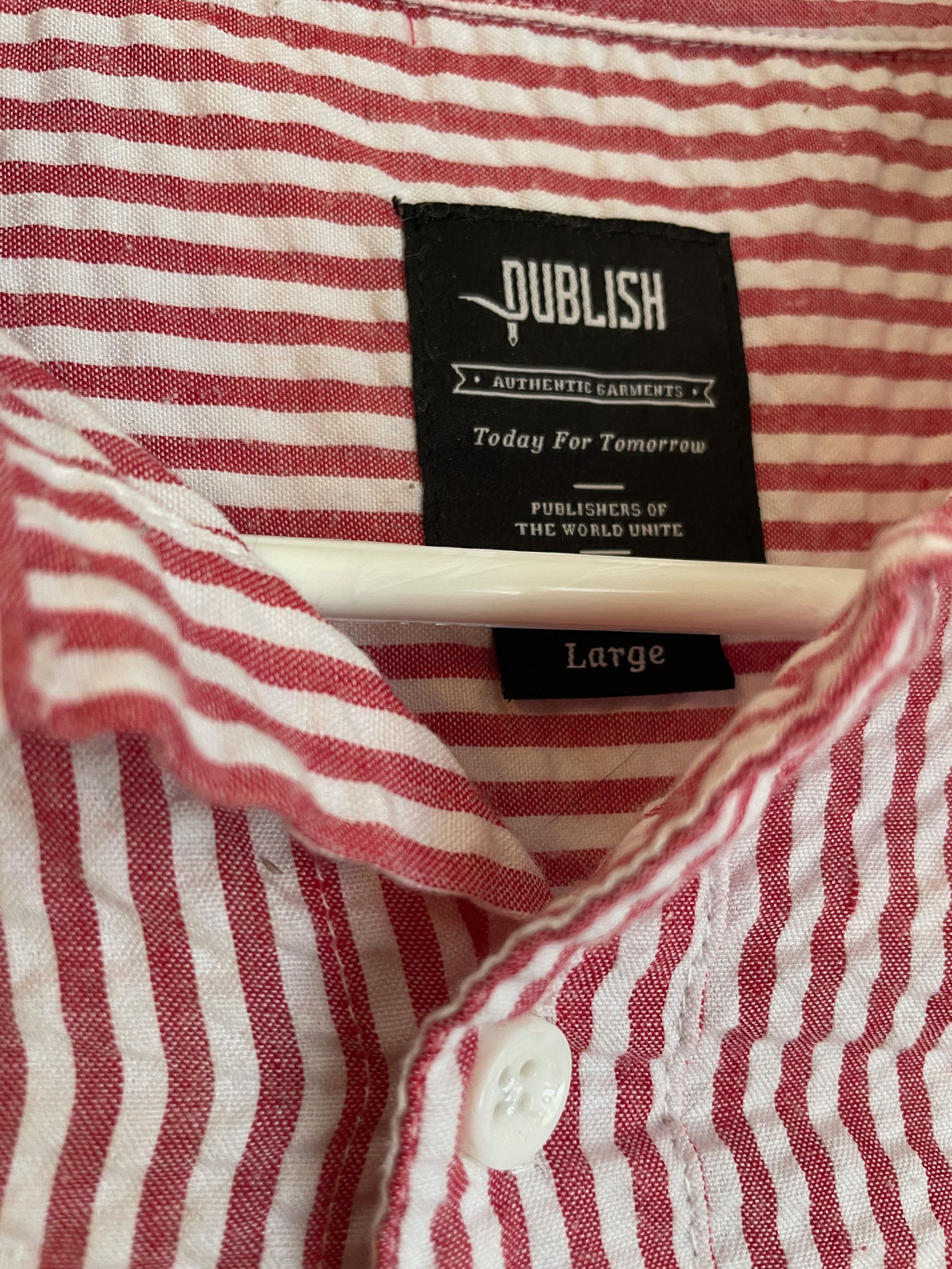 Publish Publish red & white striped long sleeve button up shirt Size US L / EU 52-54 / 3 - 3 Thumbnail
