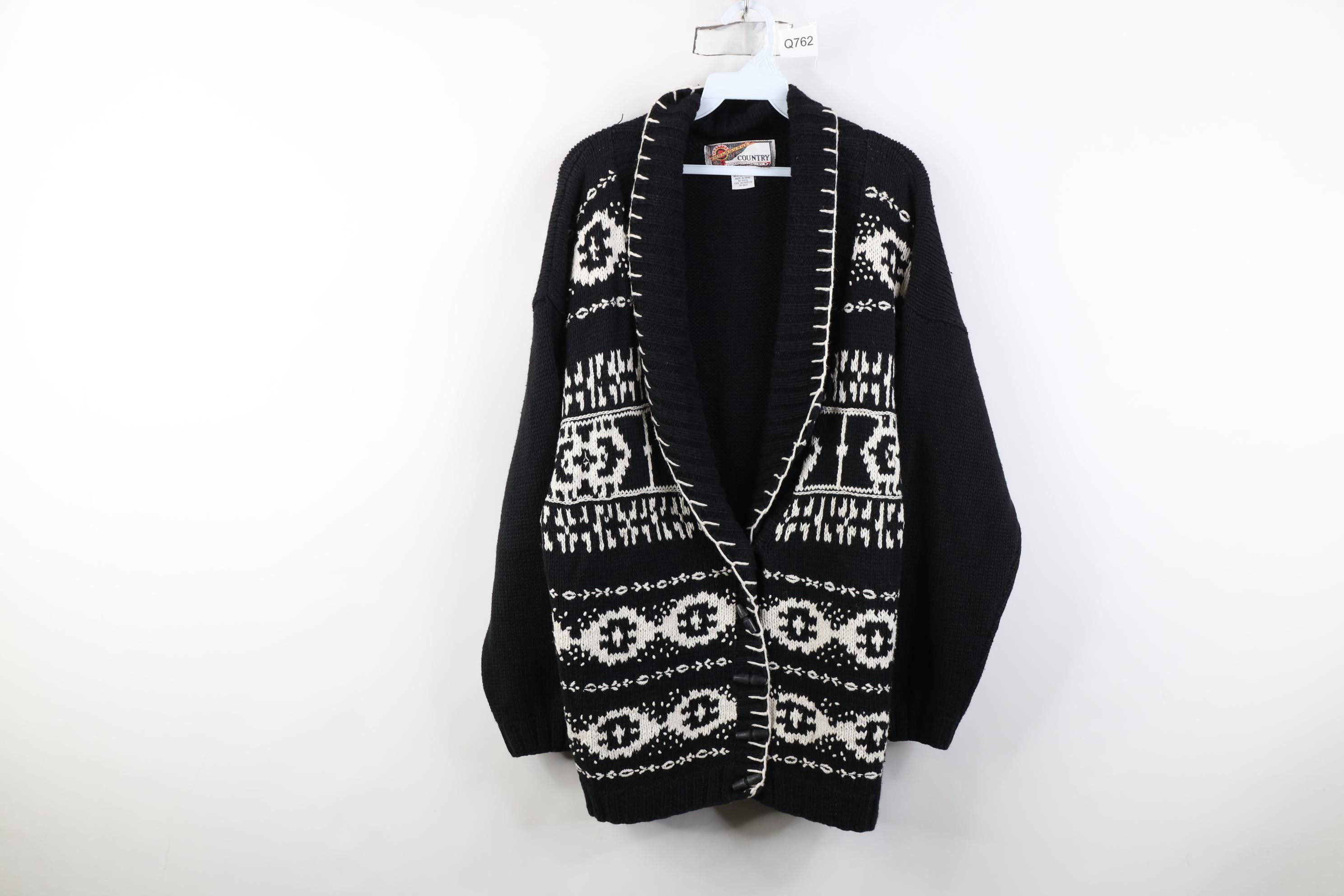 Vintage Vintage 90s Streetwear Toggle Button Cardigan Sweater Size L / US 10 / IT 46 - 1 Thumbnail