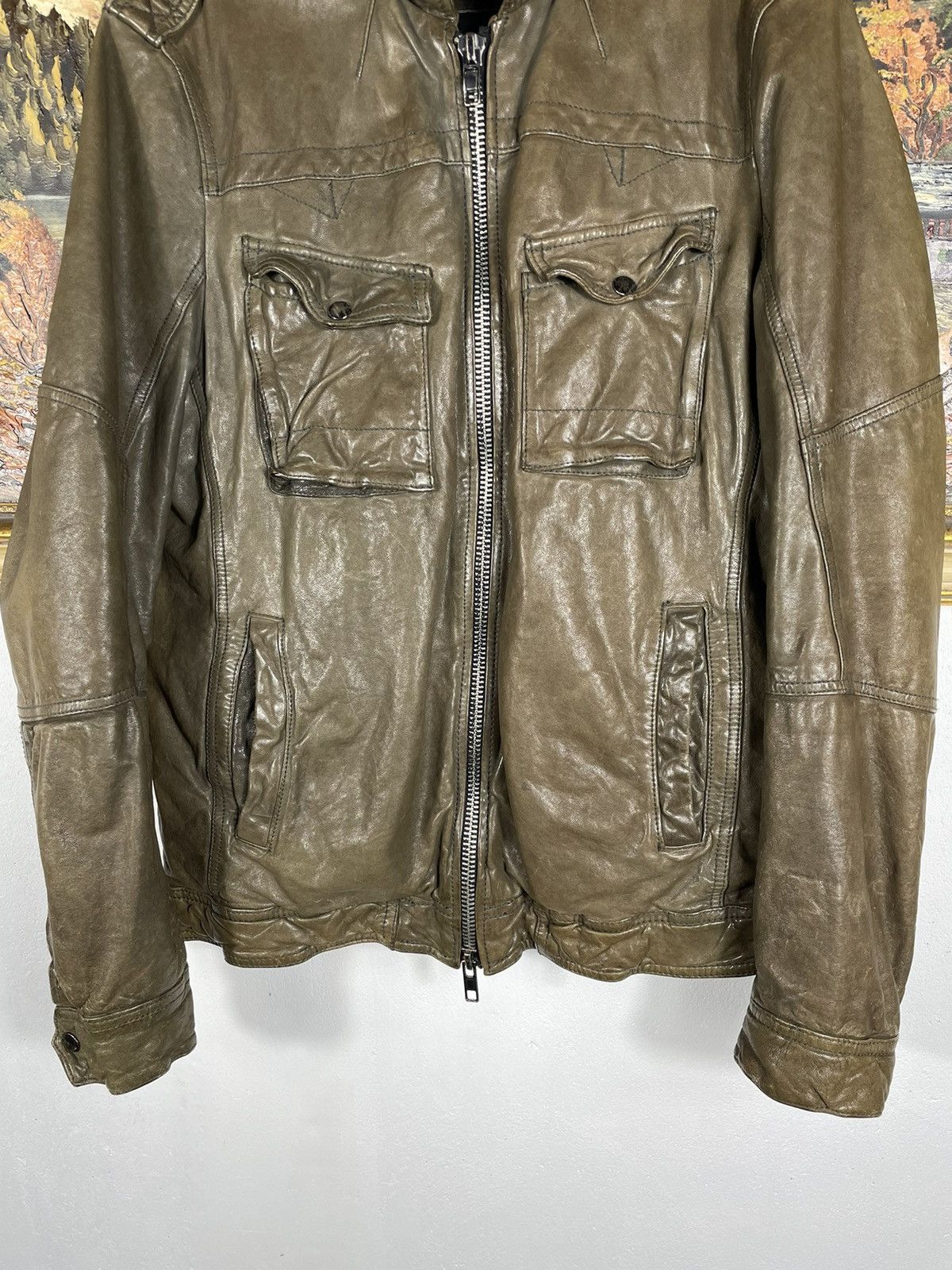 Allsaints × Japanese Brand Allsaints Spitalfields vintage retro y2k 00s leather jacket Size US L / EU 52-54 / 3 - 6 Thumbnail