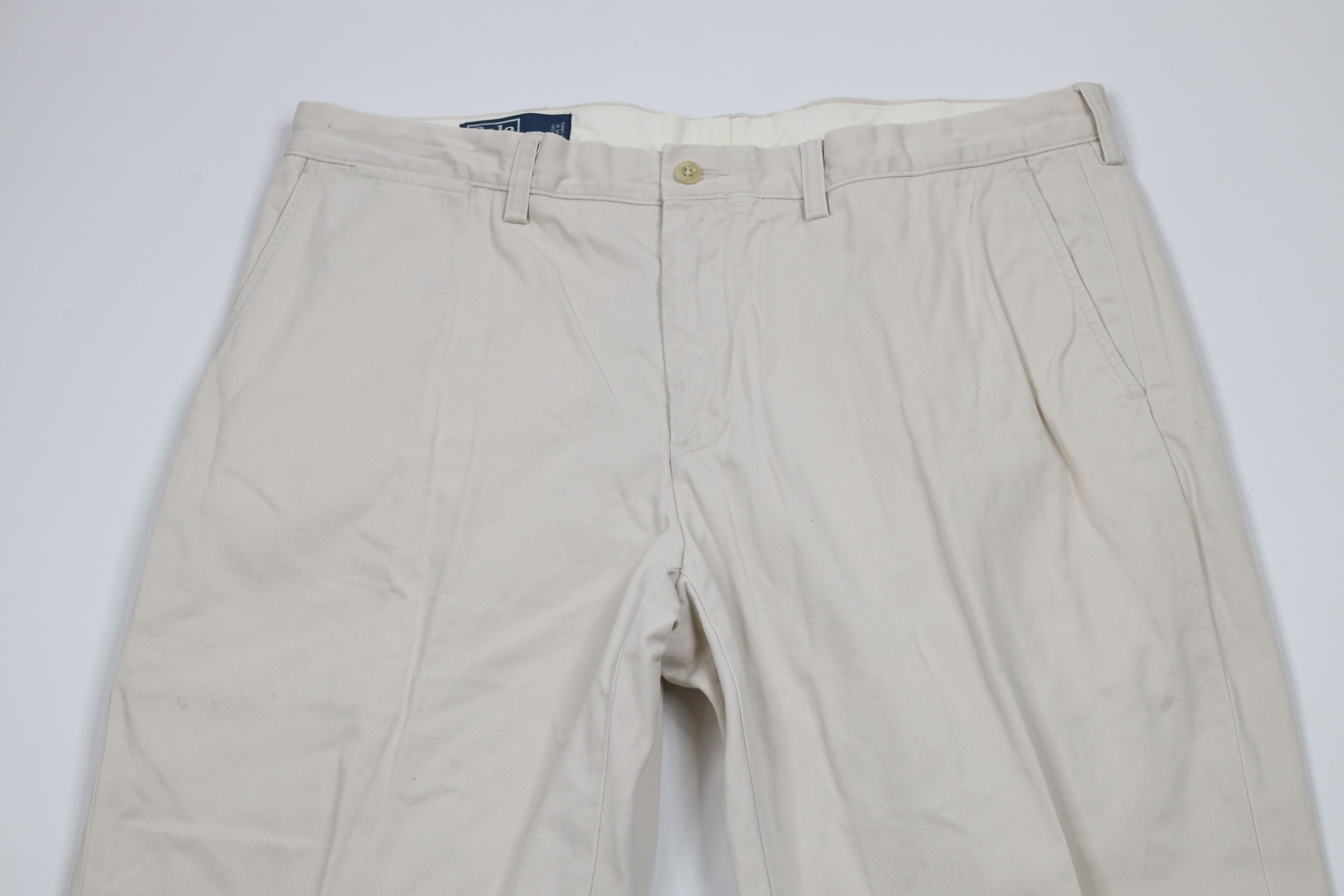Ralph Lauren × Vintage Vintage 90s Ralph Lauren Wide Leg Chino Pants Beige Cotton Size US 38 / EU 54 - 2 Thumbnail