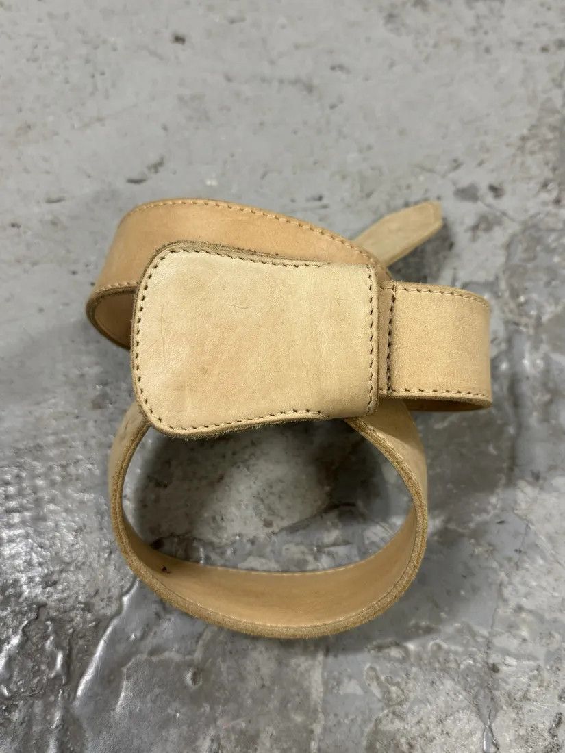 Designer × Maison Margiela × Vintage 2012 Maison Martin Margiela Beige Leather Cowboy Belt Size ONE SIZE - 6 Thumbnail