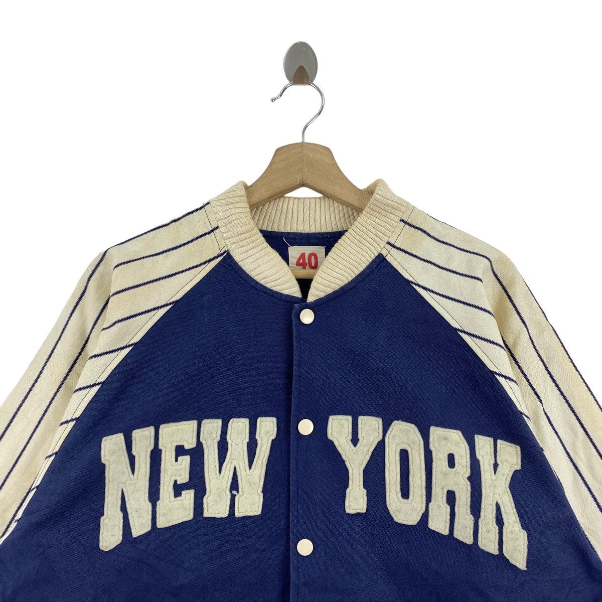 Vintage Vintage NEW YORK BASEBALL Snap Button Navy Windbreaker Coach Size US XL / EU 56 / 4 - 2 Thumbnail