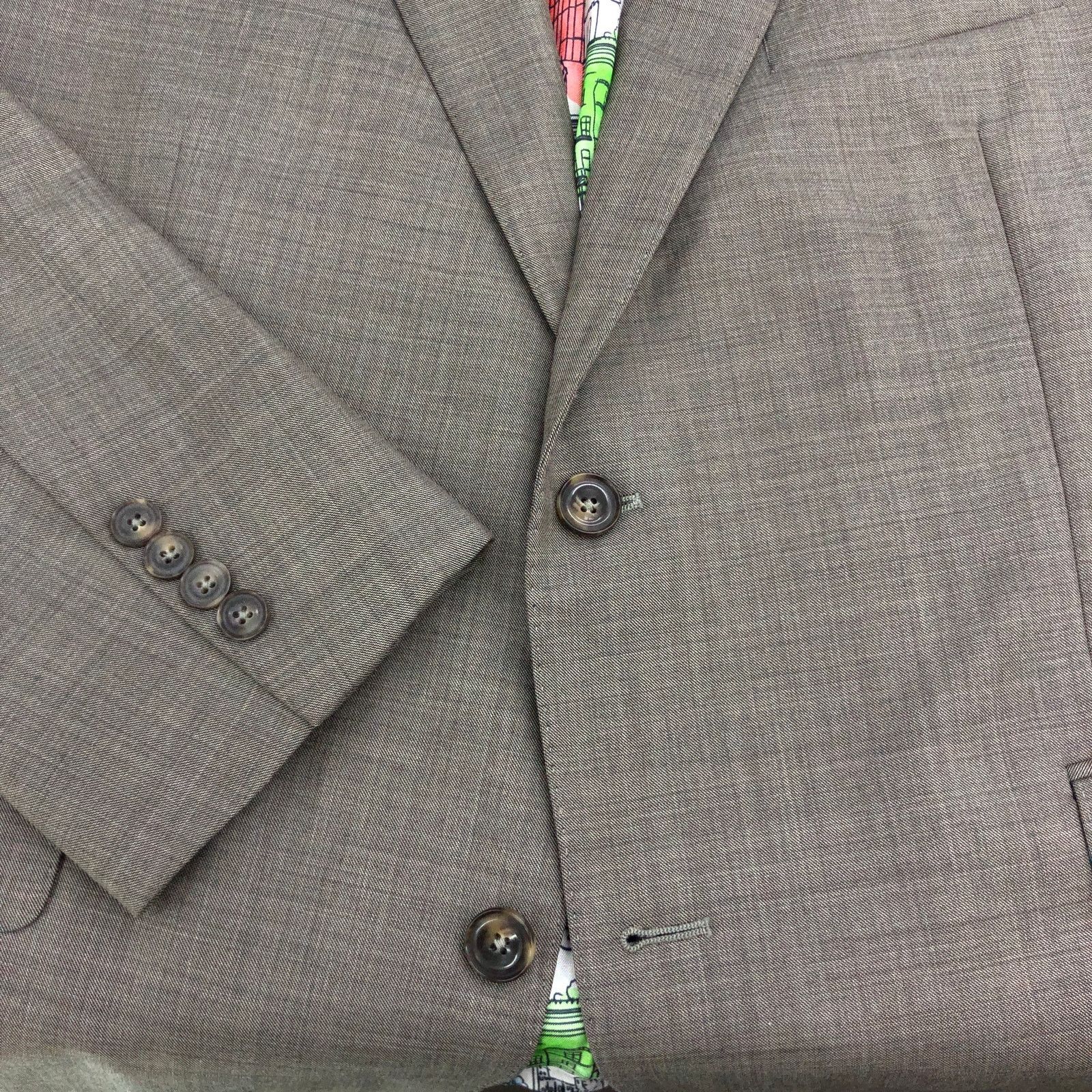 J.Hilburn J Hilburn 45R Sport Coat Blazer Light Taupe Revenge Sup150s Size 44R - 18 Thumbnail