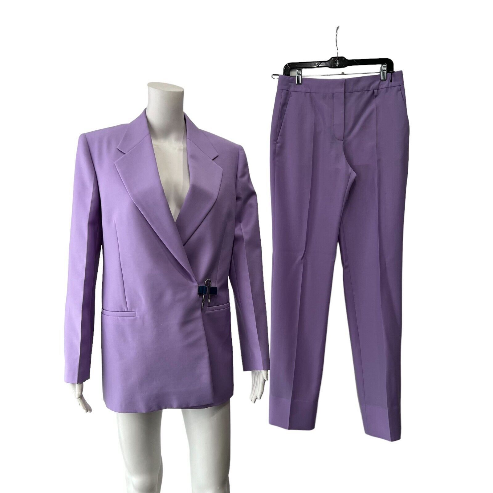 Givenchy NWT $3,975 FW21 RUNWAY Lilac Padlock Jacket Pant Suit Set Size 27" / US 4 / IT 40 - 2 Thumbnail