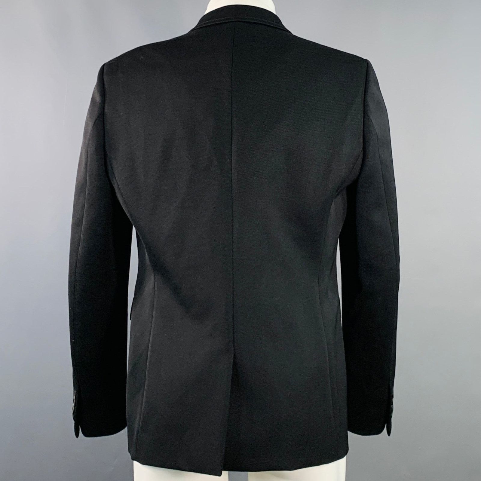 Burberry Prorsum BURERRY PRORSUM Black Wool Twill Notch Lapel Sport Coat Size 40R - 4 Thumbnail