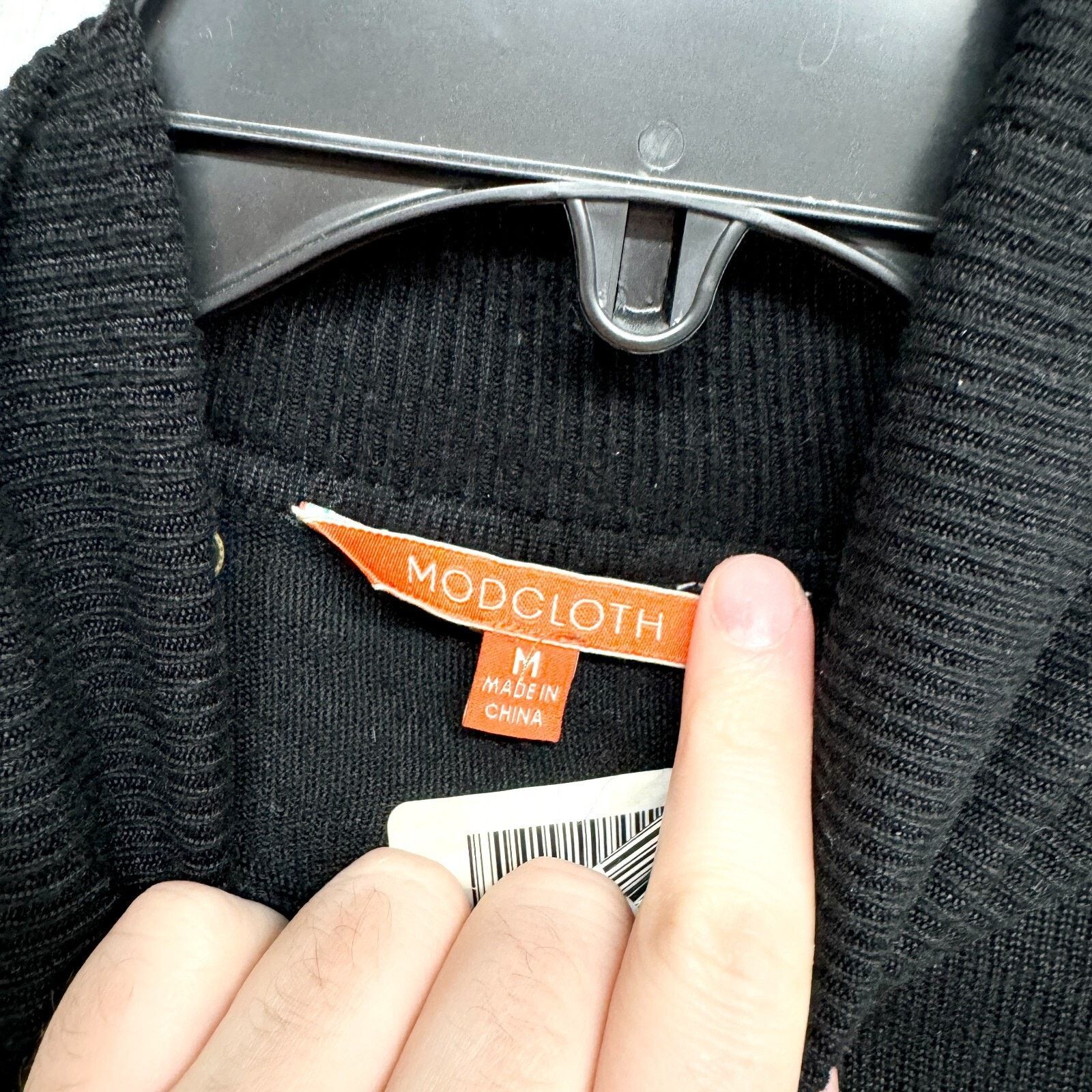 Vintage VTG Modcloth Top Medium Black Stripe Turtleneck Long Sleeve Size M / US 6-8 / IT 42-44 - 2 Thumbnail