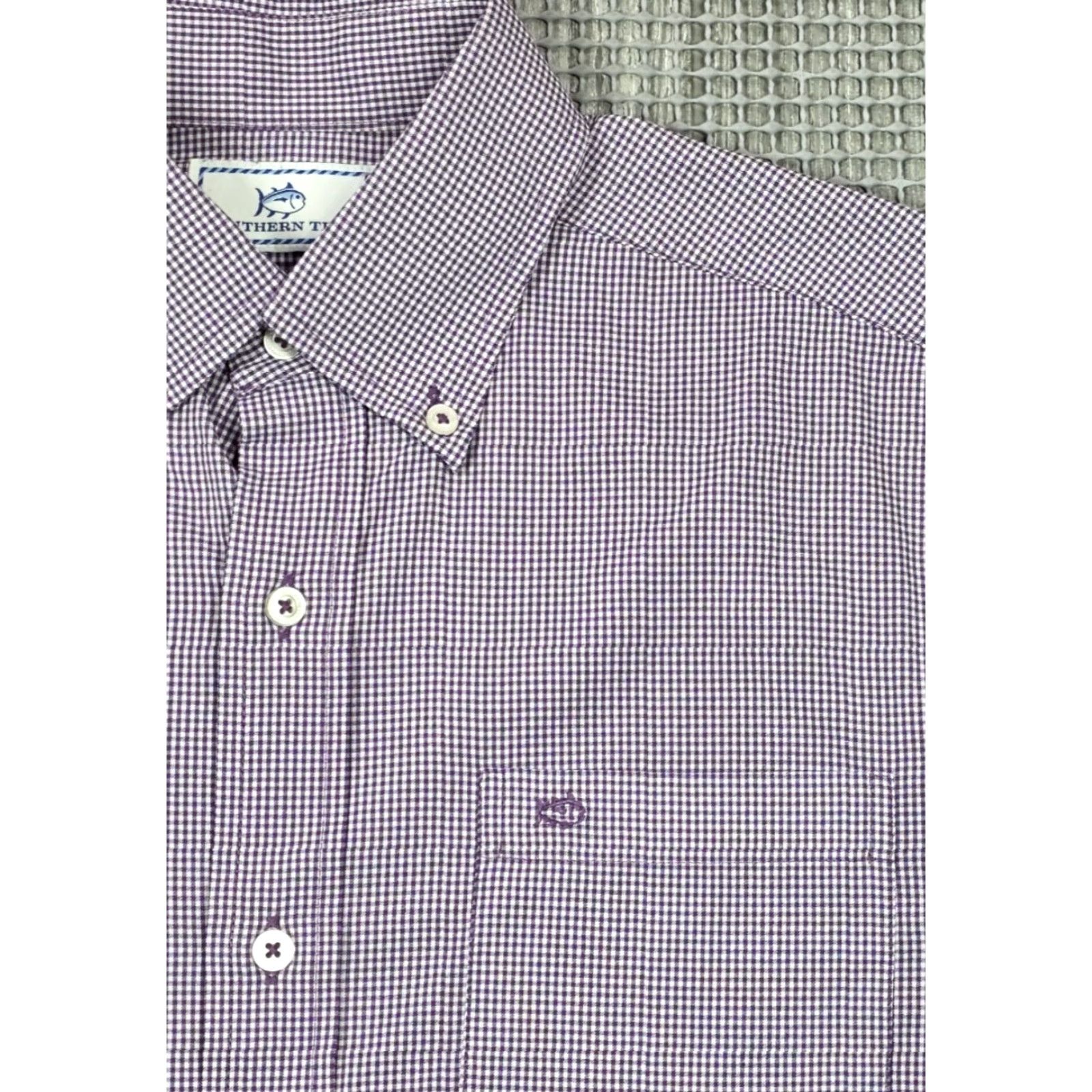 Southern Tide Southern Tide Button Up Shirt S Purple White Gingham Performance Intercoastal Size US S / EU 44-46 / 1 - 3 Thumbnail