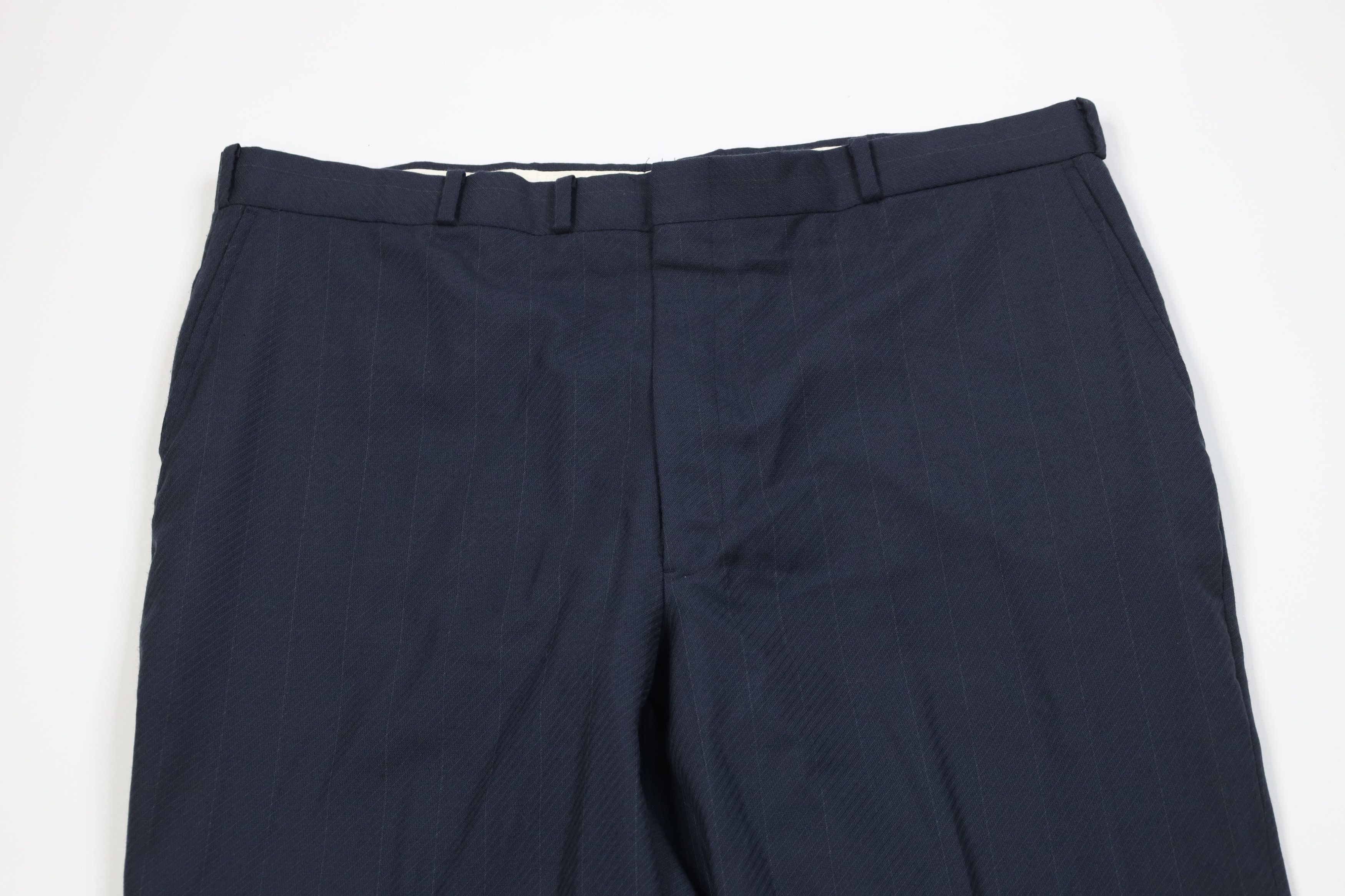 Vintage Vintage 70s Streetwear Knit Flared Wide Leg Chino Pants Blue Size US 40 / EU 56 - 2 Thumbnail