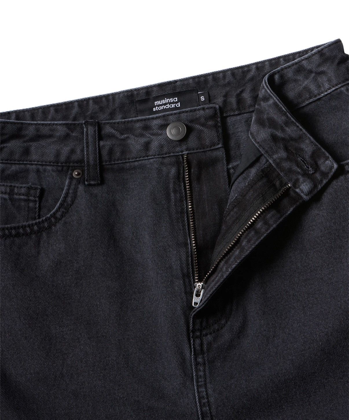 MUSINSA Musinsa Standard Denim Midi Skirt Washed Black sz XS Size 24" / US 00 / IT 34 - 3 Thumbnail