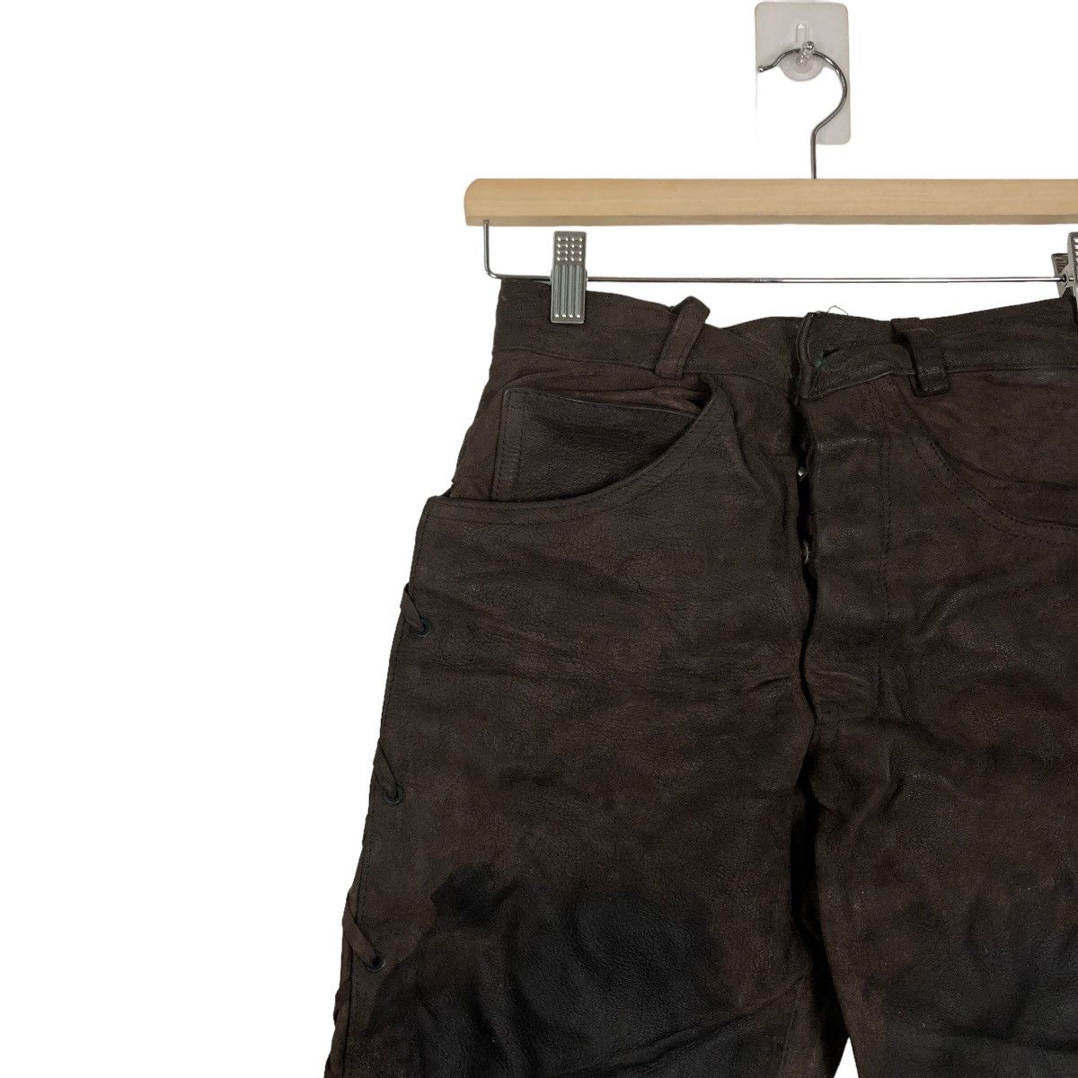 Genuine Leather 🔥Rare Bondage Parachute Biker Genuine Leather Pants Japan Size US 26 / EU 42 - 6 Thumbnail