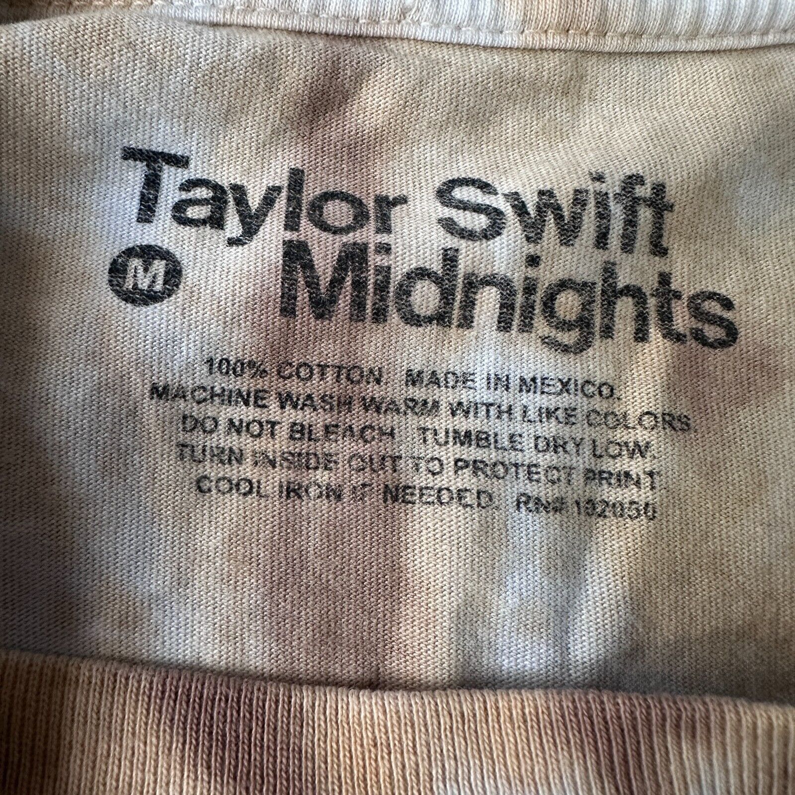 The Unbranded Brand Taylor Swift Midnights T-Shirt Medium White Brown Tie Dye Size US M / EU 48-50 / 2 - 6 Thumbnail