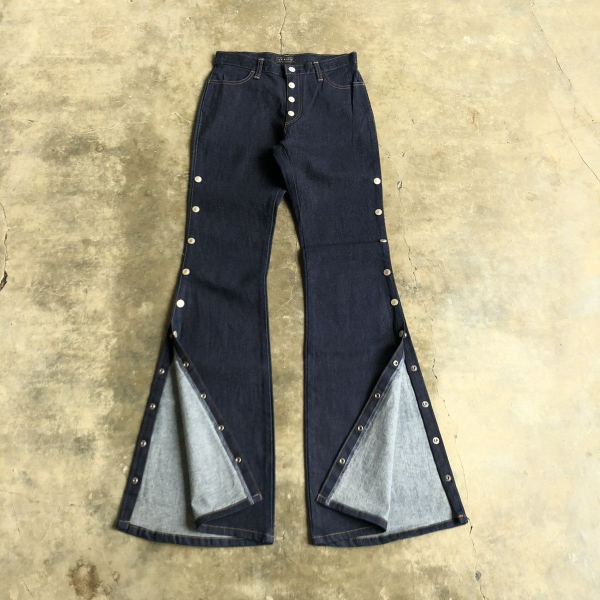 14th Addiction 2000s Et-Boite Button Raw Denim Flared Jeans Lgb Size US 26 / EU 42 - 2 Thumbnail