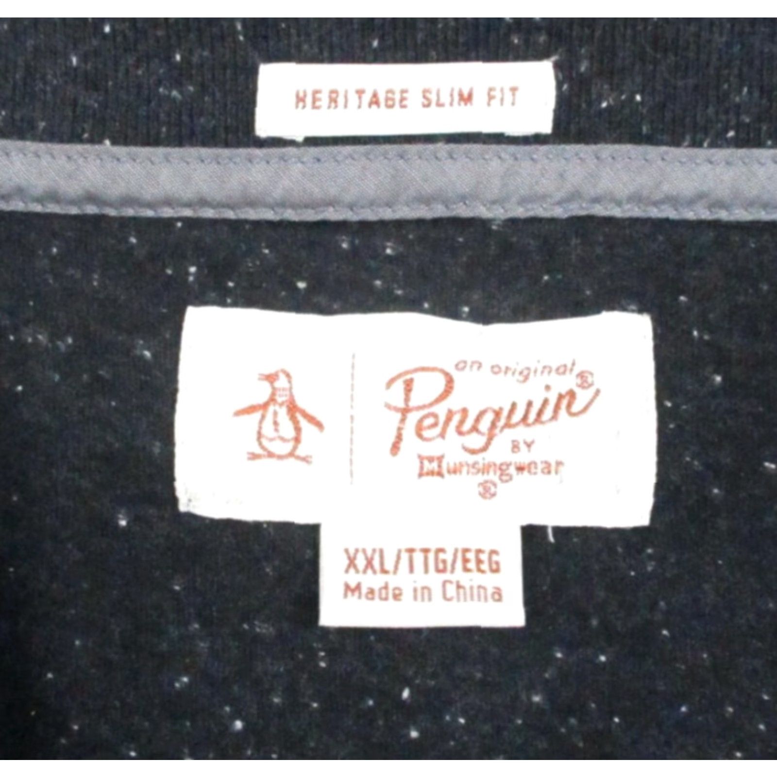 Original Penguin Original Penguin Shirt Mens XXL Polo Black Heritage Slim Fit Speckled Casual Size US XXL / EU 58 / 5 - 6 Thumbnail