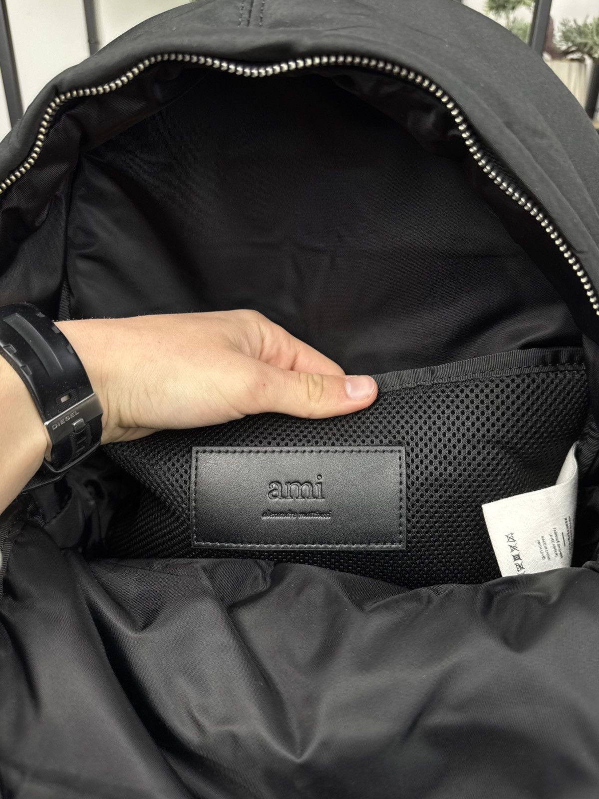 AMI × Designer AMI Paris Ami de Coeur Backpack Black OS Unisex Neylon Size ONE SIZE - 18 Thumbnail