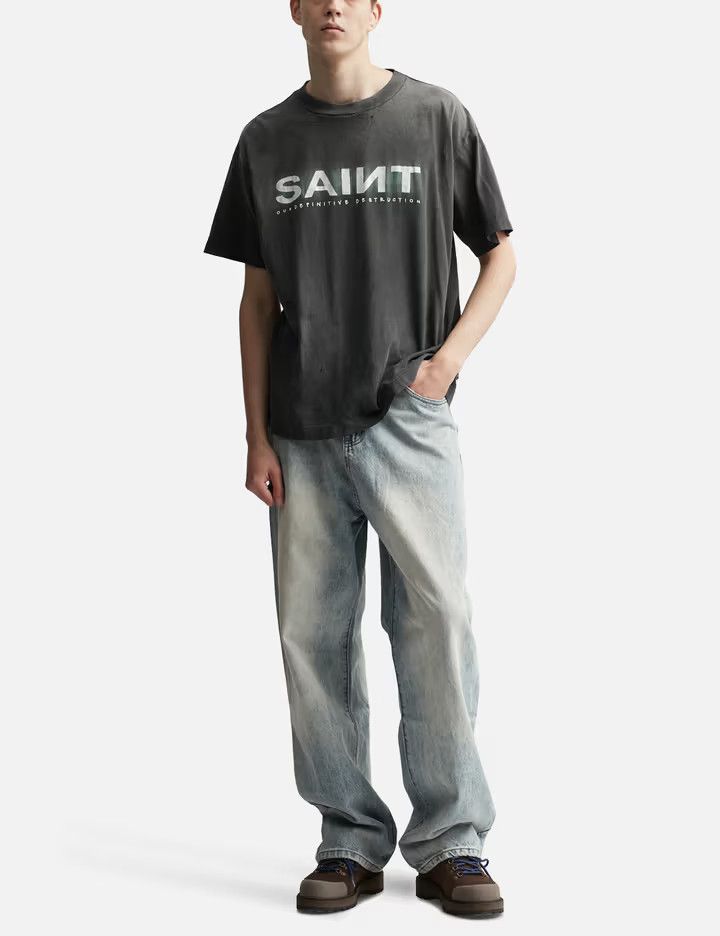 Saint Michael o1mle0326 Logo Print Tee Shirt in Black Size US S / EU 44-46 / 1 - 4 Thumbnail