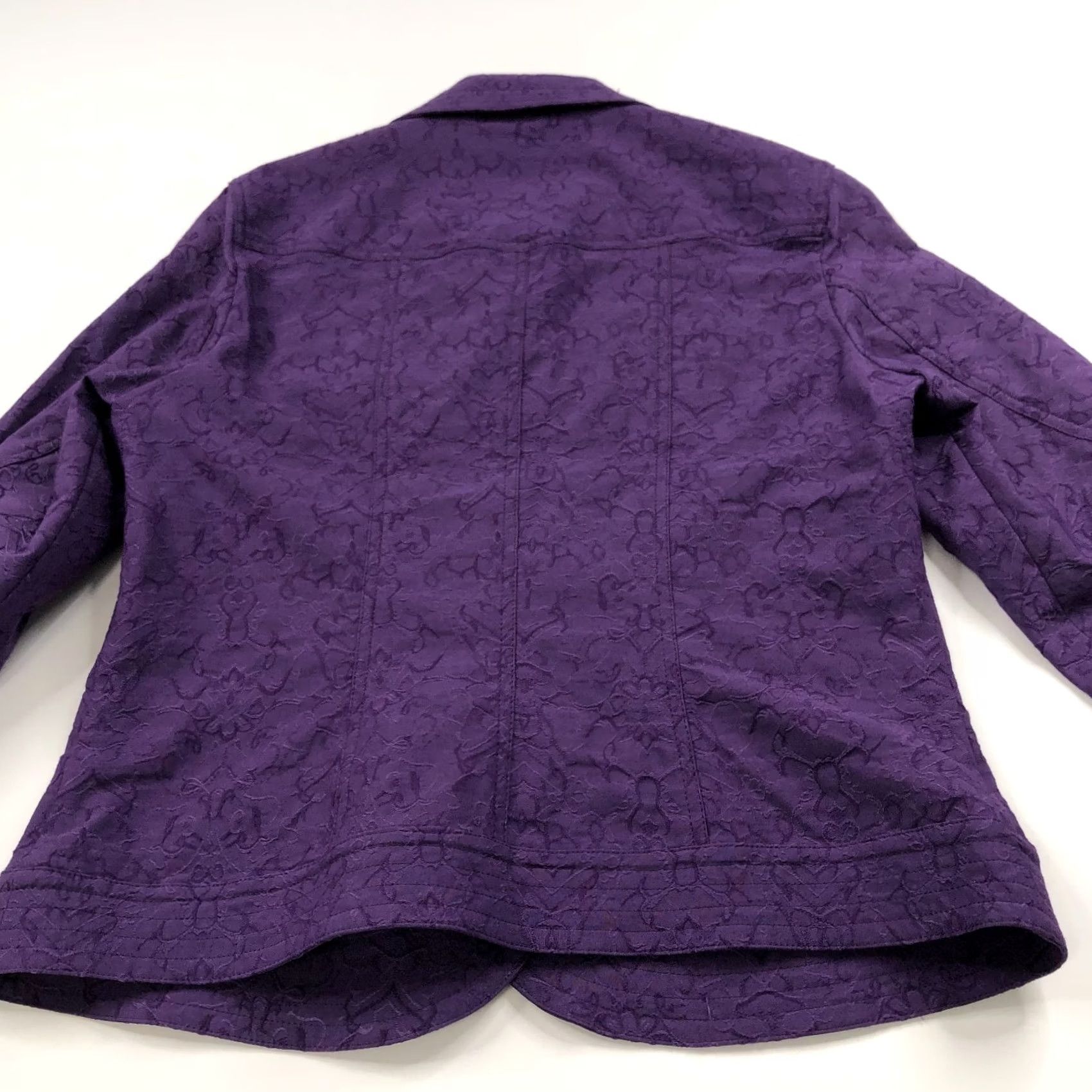 Coldwater Creek VINTAGE Coldwater Creek 12 Embossed Brocade Button Collared Jacket All Over Print Purple Size XL / US 12-14 / IT 48-50 - 7 Thumbnail