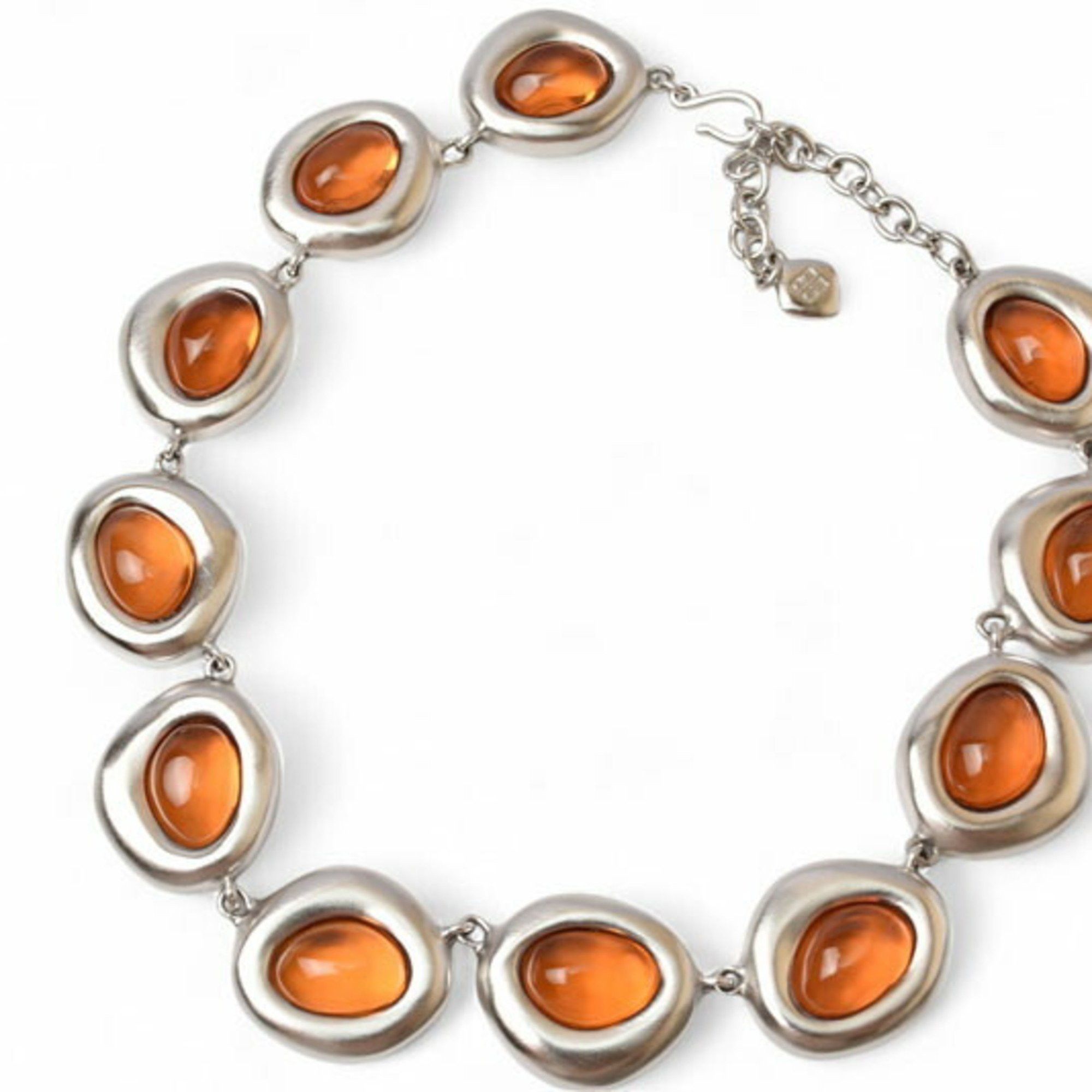 Givenchy Givenchy Necklace GIVENCHY Color Stone Silver Orange Size ONE SIZE - 1 Thumbnail