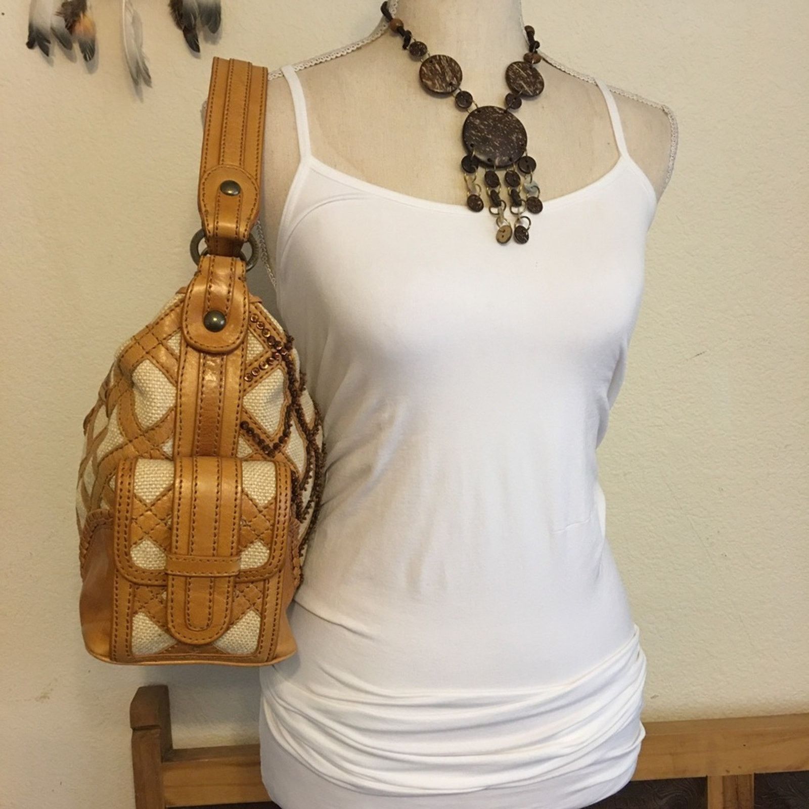 Vintage Vintage Isabella Fiore lattice leather beaded bag Size ONE SIZE - 3 Thumbnail