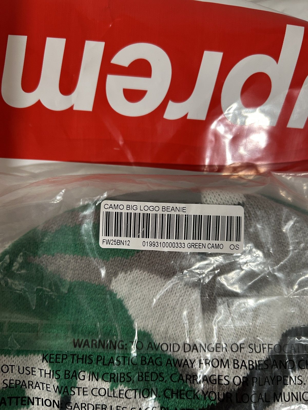 Supreme Supreme Camo Big Logo Beanie Size ONE SIZE - 4 Thumbnail