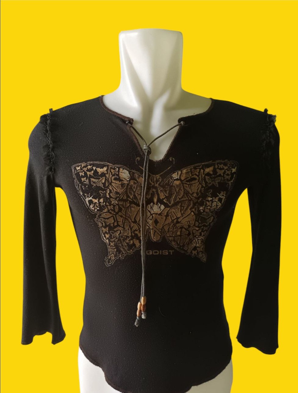 Beauty Beast × If Six Was Nine × Japanese Brand Black Egoist Gold Butterfly Print Long sleeve Size US M / EU 48-50 / 2 - 12 Thumbnail