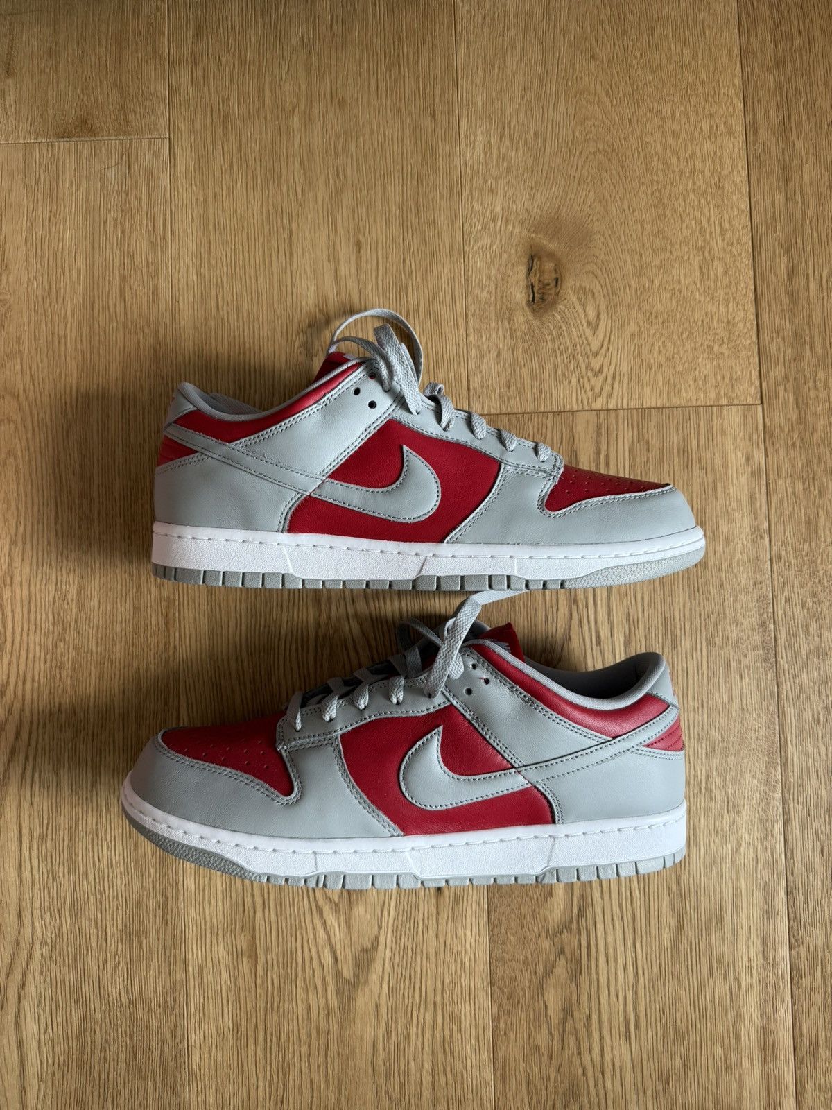 Nike Nike Dunk Low QS Gray & Red Size US 12 / EU 45 - 1 Thumbnail