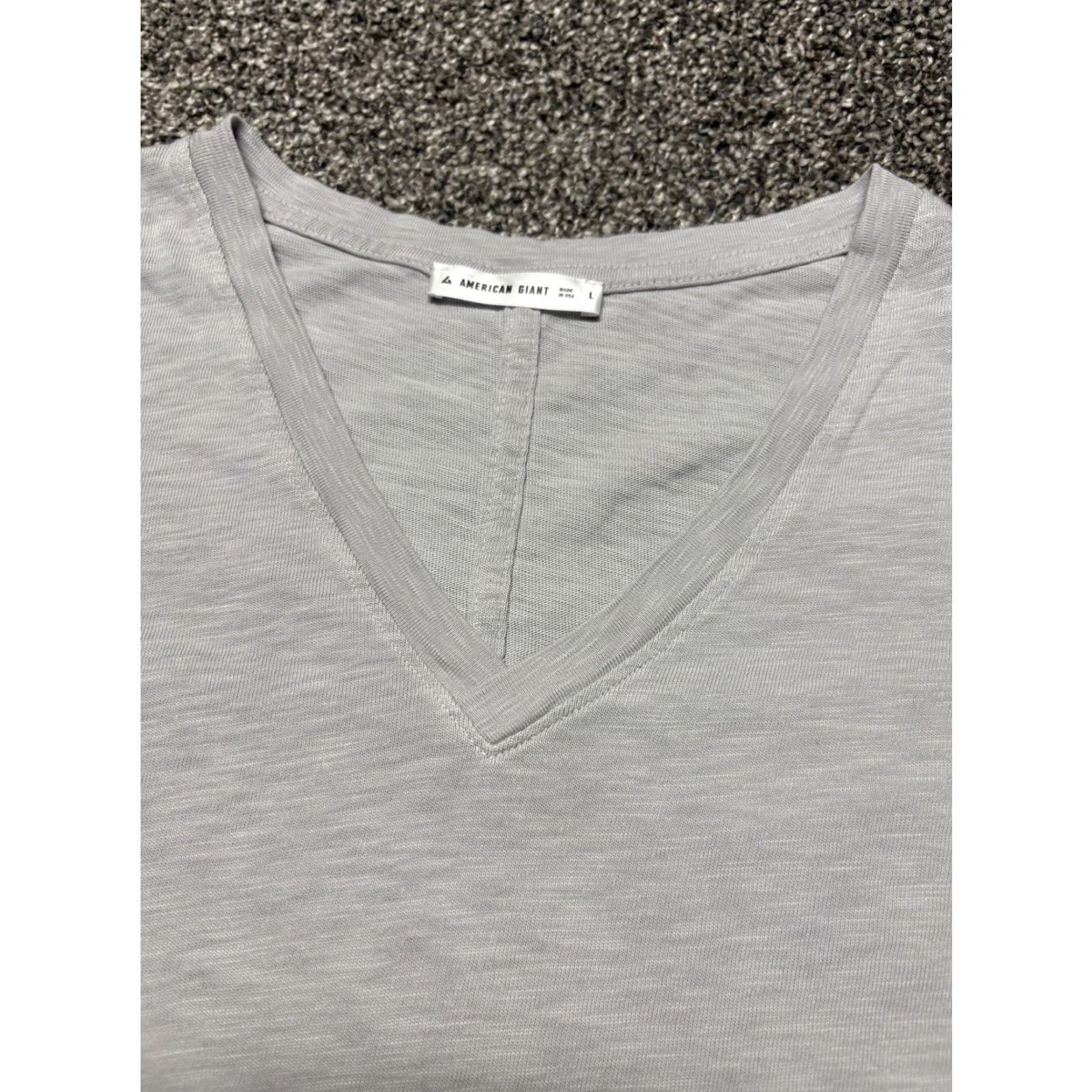 Vintage American Giant Shirt Womens Large Gray V Neck Short Sleeve Supima Cotton USA T-Shirt Solid Basic All Seasons Breathable Lightweight Classic Size L / US 10 / IT 46 - 4 Thumbnail
