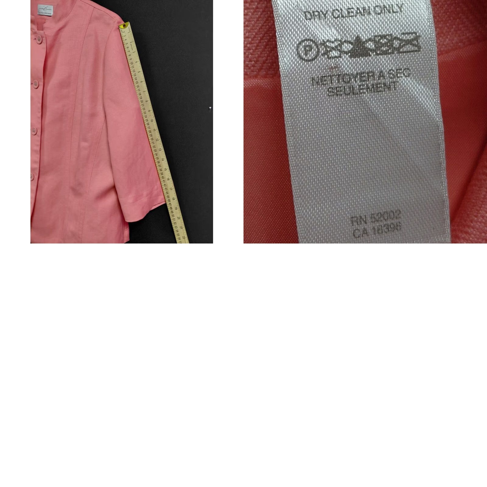 Vintage Emma James Blazer Linen Blend Pink Solid 3/4 Sleeve Size 16 Women Size XXL / US 16-18 / IT 52-54 - 8 Thumbnail