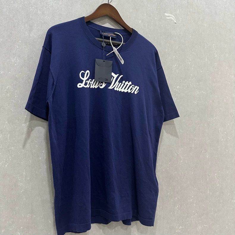 Louis Vuitton Louis Vuitton Blue cola knit short sleeves 2505-Nextarrow Size US L / EU 52-54 / 3 - 3 Thumbnail