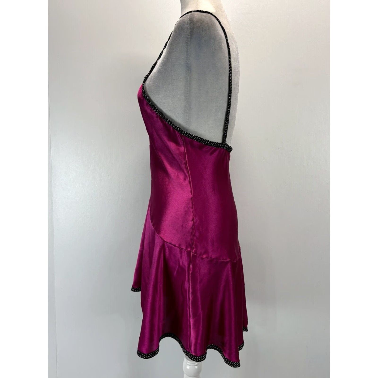 Vintage Vtg Val Mode Lingerie Nightgown Short Sleeveless Sexy Sz Small Fuchsia Size 28" / US 6 / IT 42 - 2 Thumbnail