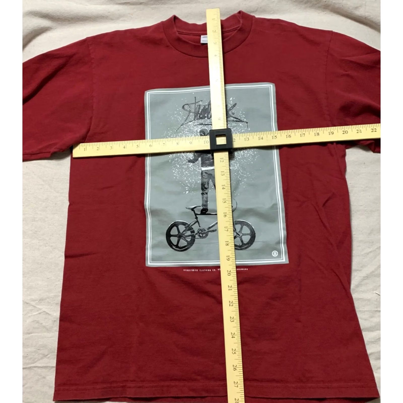 Bicycle STREETWISE Shirt Mens L Maroon Graffiti Bicycle Streetwear T-shirt Size US L / EU 52-54 / 3 - 4 Thumbnail