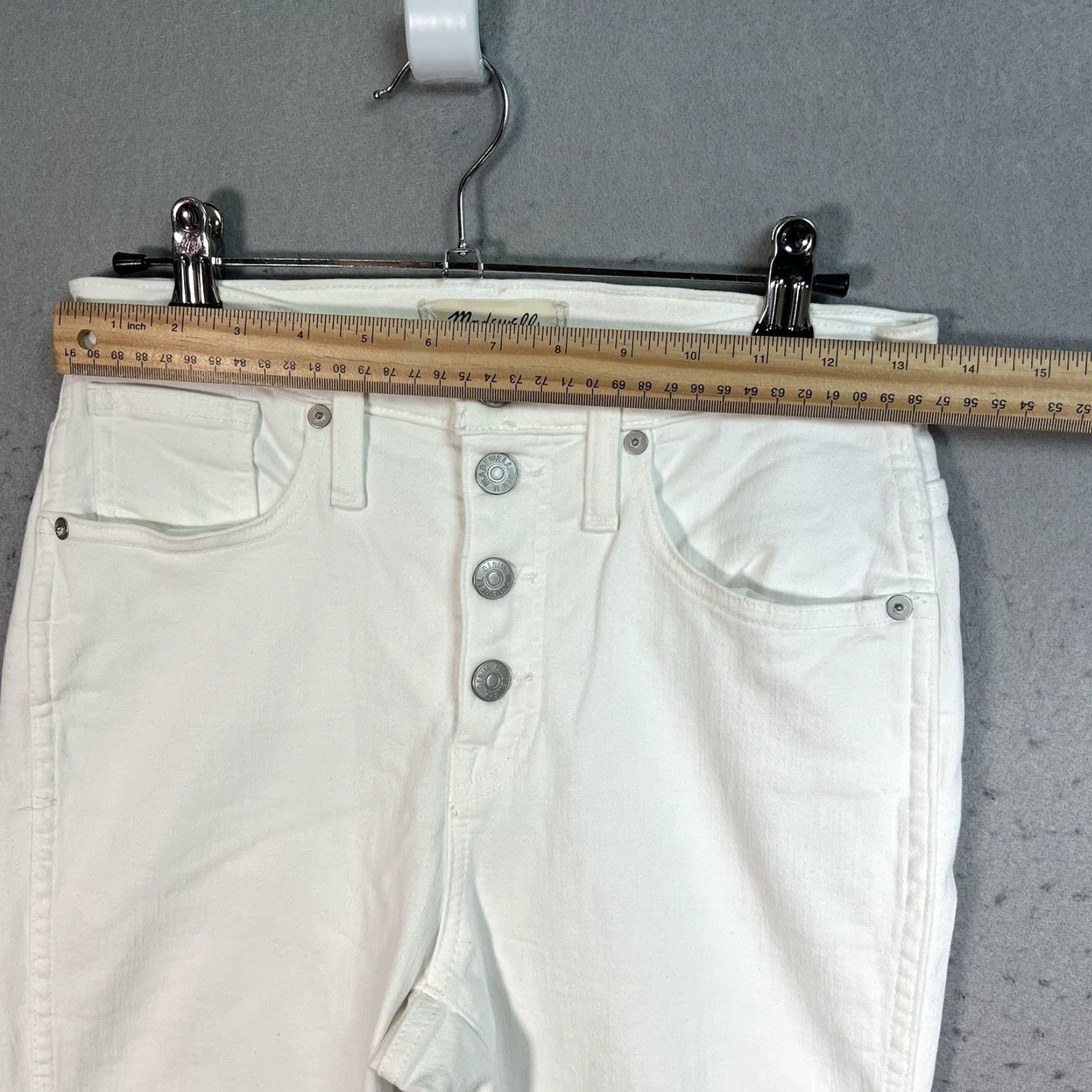 Madewell VINTAGE Madewell 10" High Rise Skinny Jeans Womens 26 White Button Fly Denim Jeans Womens 26 White Madewell Skinny Jeans Size 26" / US 2 / IT 38 - 3 Thumbnail