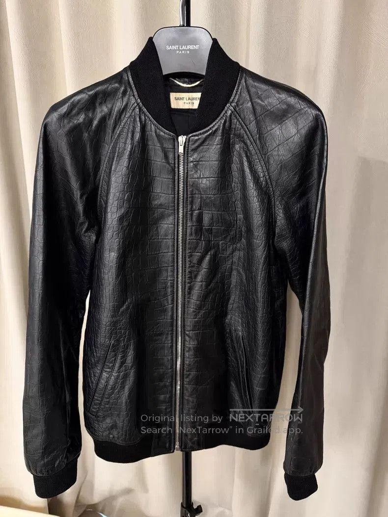 Saint Laurent Paris Saint Laurent Paris Crocodile Pattern Embossed Leather Jac Size XS / US 0-2 / IT 36-38 - 1 Thumbnail