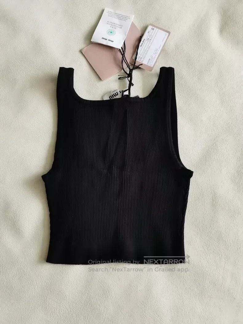 Miu Miu Miu Miu 38 Black metal logo vest Size M / US 6-8 / IT 42-44 - 2 Thumbnail