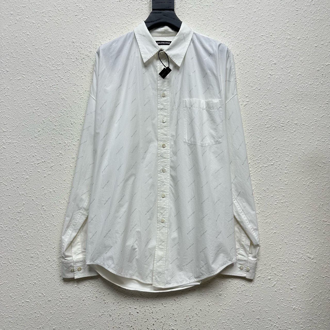 Balenciaga Balenciaga Silver Logo Long-Sleeve Shirt Size US XXS / EU 40 - 1 Thumbnail