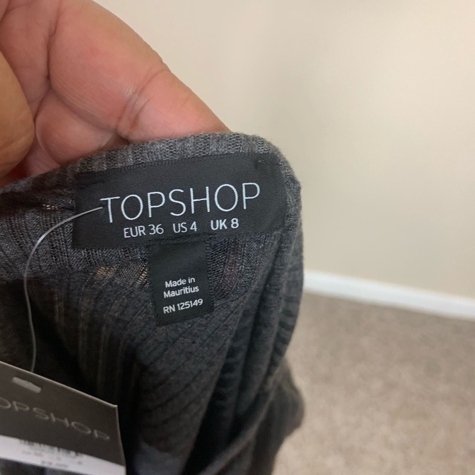 Topshop Topshop Ribbed Short Sleeve Cropped Top Gray 4 Size S / US 4 / IT 40 - 4 Thumbnail
