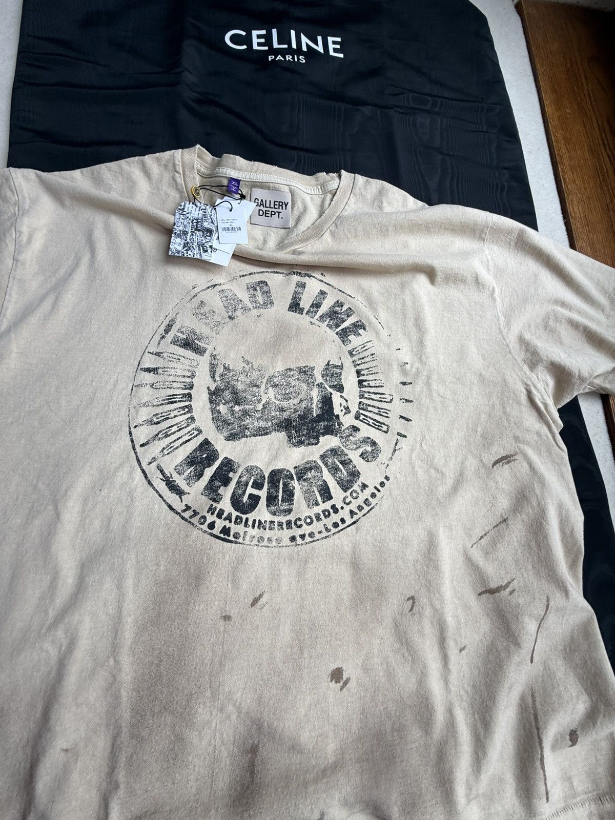 Gallery Dept. Gallery Dept logo head line records distressed t shiet XL Size US XL / EU 56 / 4 - 22 Thumbnail