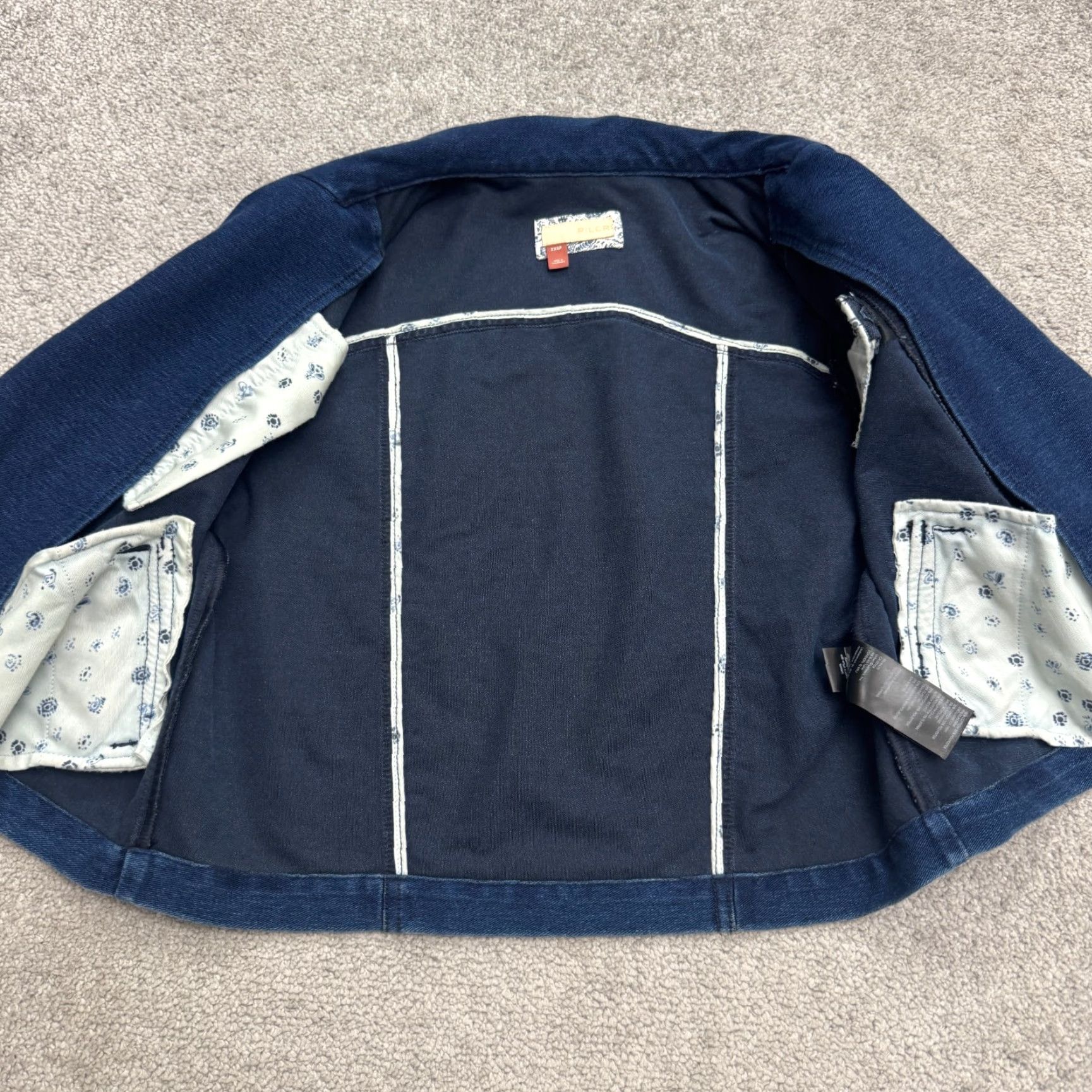 Anthropologie Pilcro Anthropologie Asymmetrical Zip Denim Moto Jacket Womens XS Pettie Blue Jacket Size XXS / US 00 / IT 34 - 4 Thumbnail