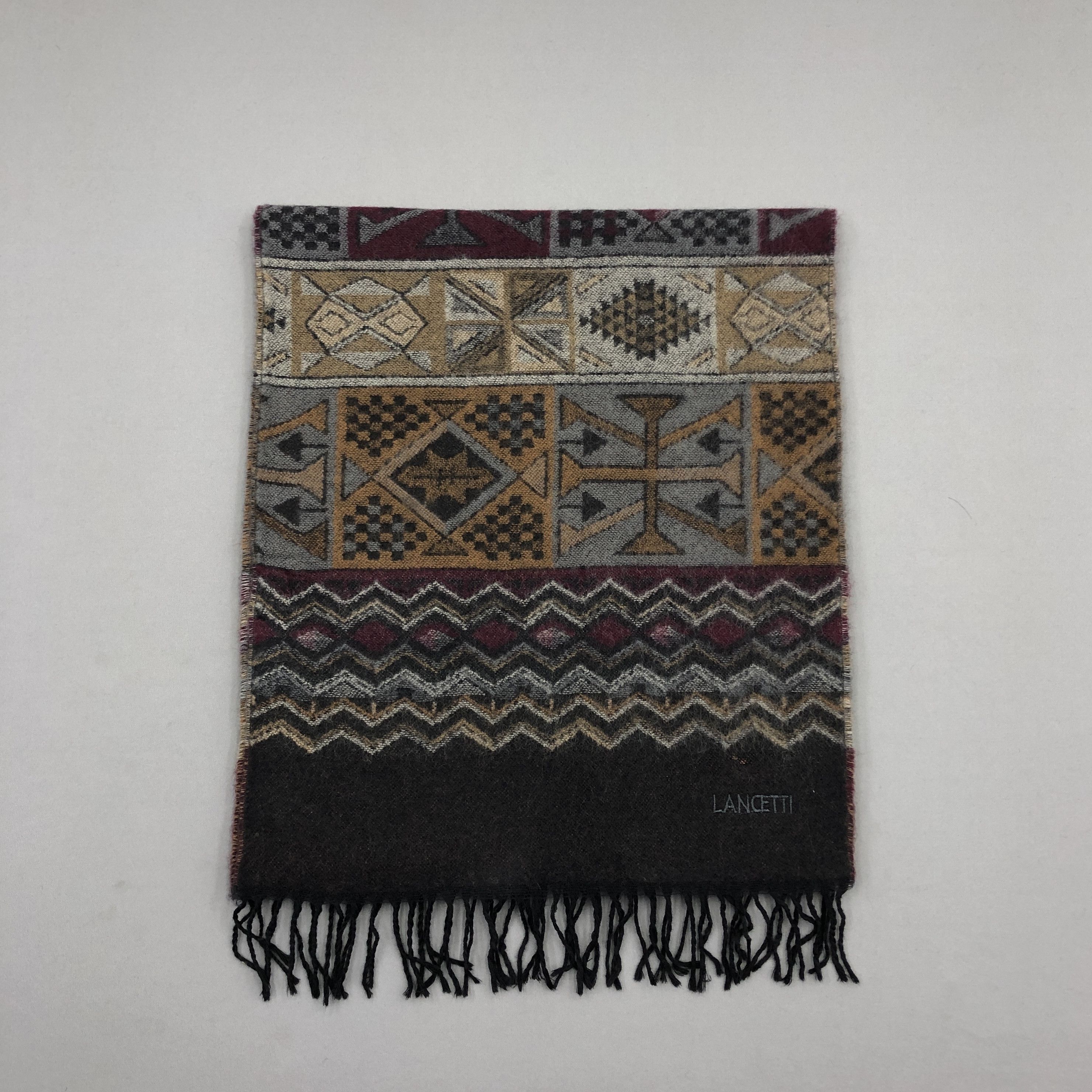 Lui di Lancetti Vintage Lancetti Scarf Muffler Wool Cashmere Scarves Size ONE SIZE - 3 Thumbnail