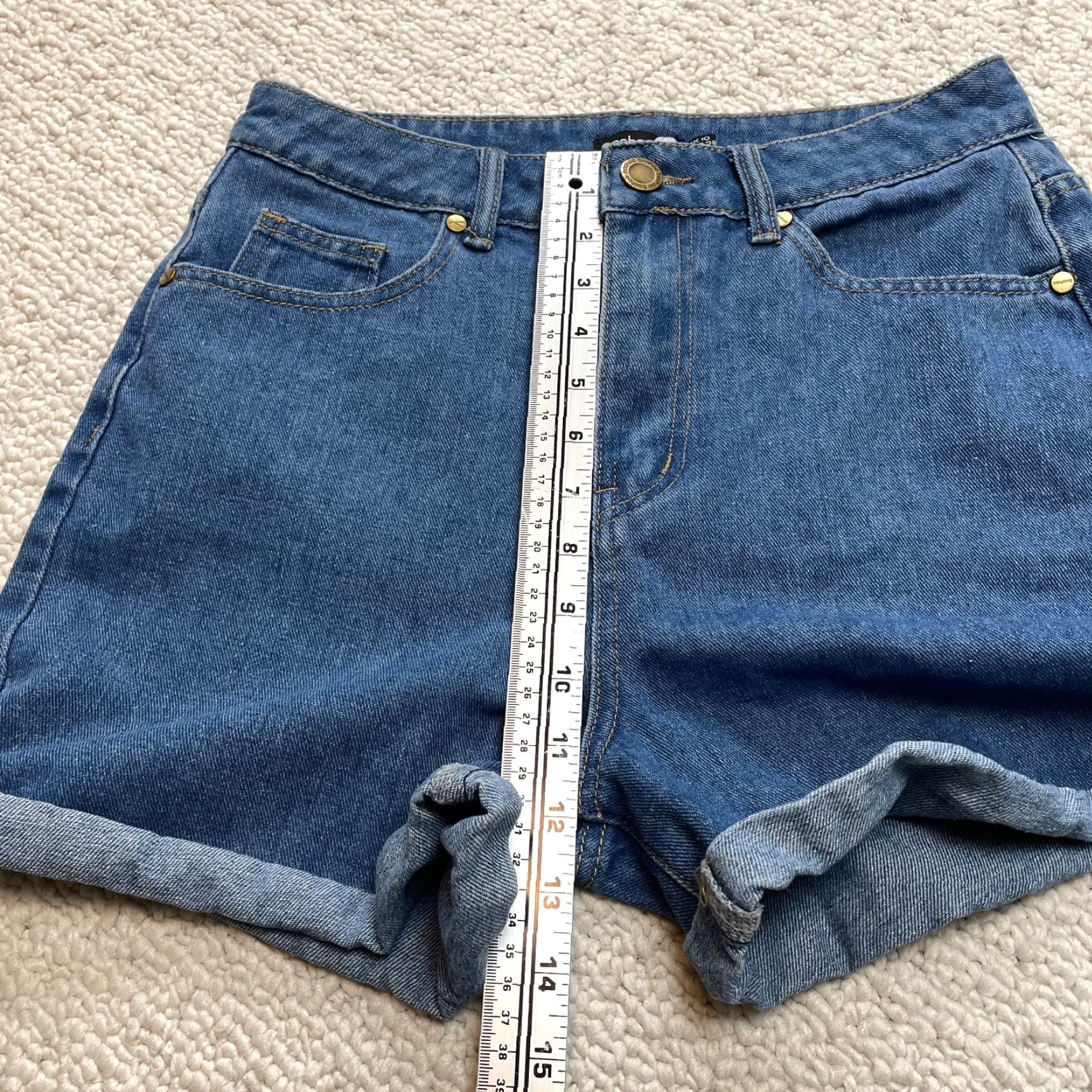 Boohoo VINTAGE Boohoo Denim Shorts Womens 6 Blue Jeans, Denim, Mom, High Rise, Solid, Casual Size 28" / US 6 / IT 42 - 3 Thumbnail